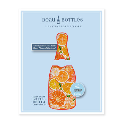 Beau Bottles Preppy Watercolor Oranges - MINI Prosecco Collection - Six Pack