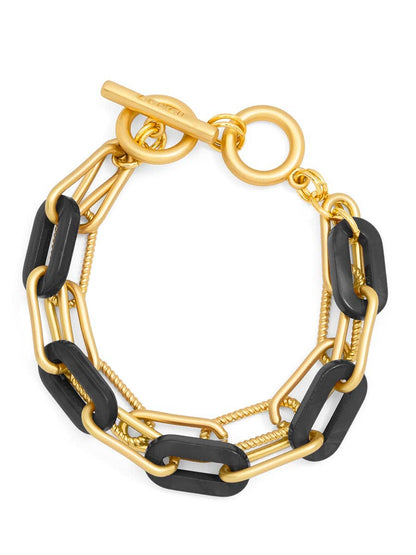 Marbled Resin Link Layered Toggle Bracelet