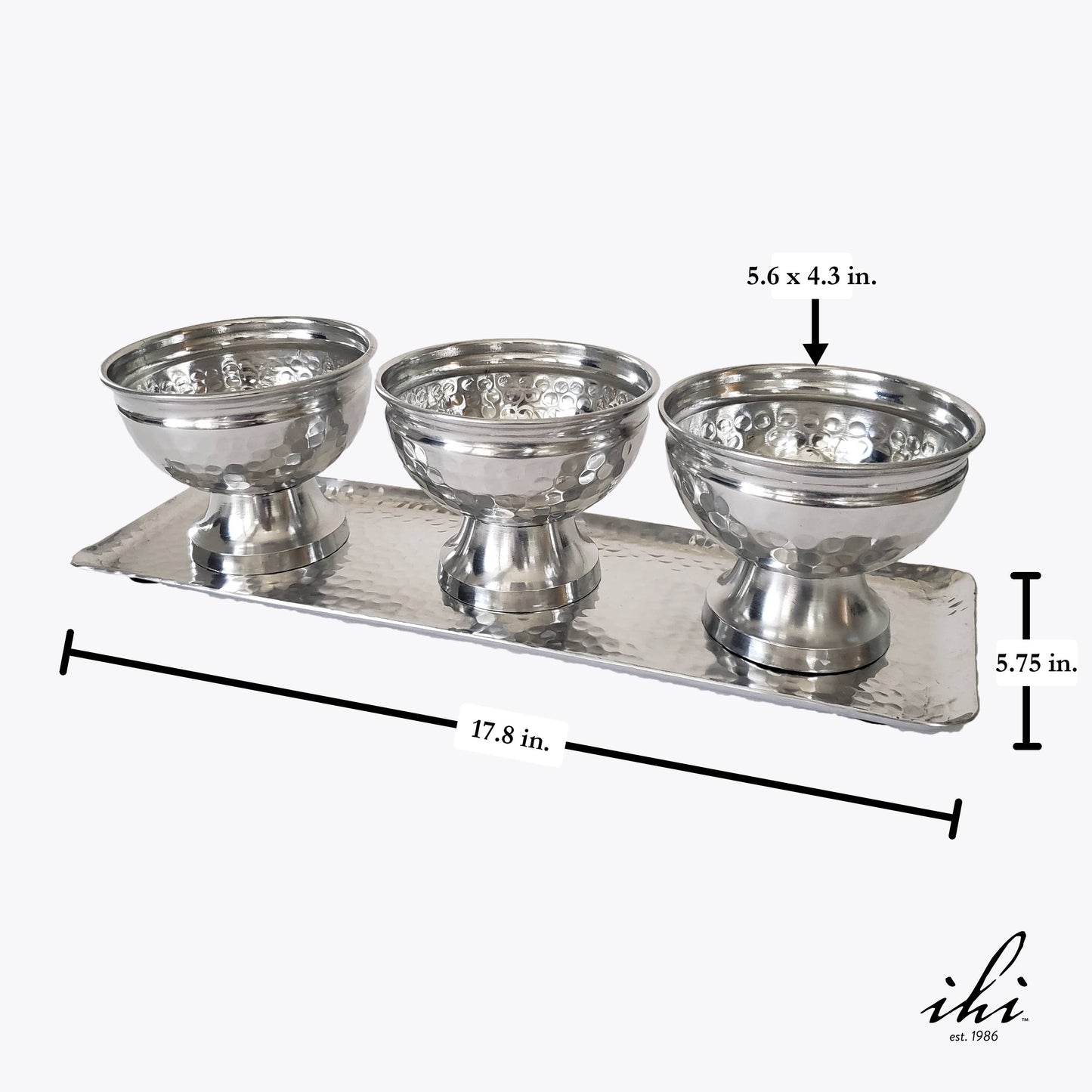 Hammered Tray Set 3 Bowls