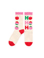 "HO HO HO" ORNAMENTS SOCKS, IVORY