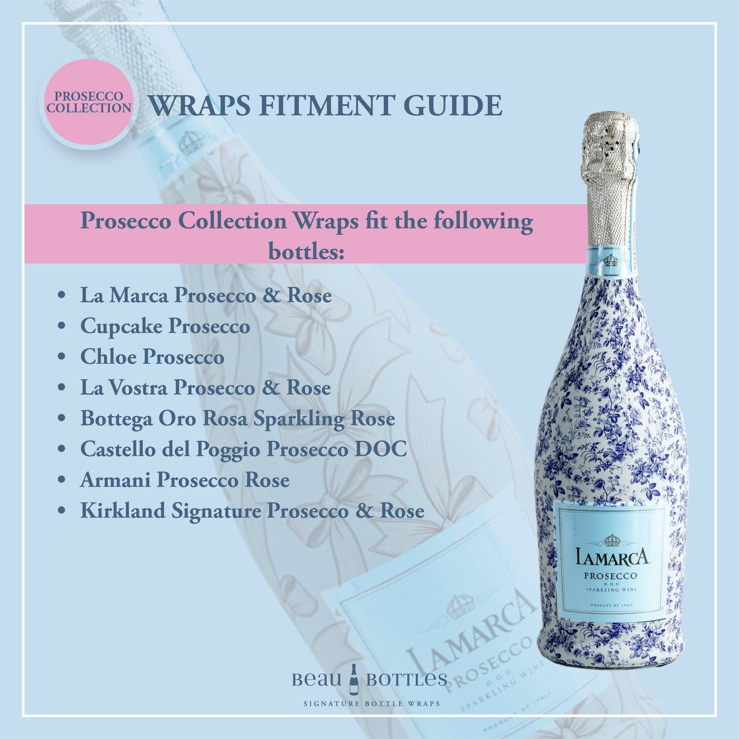 Beau Bottles Preppy Happy Birthday Brushed Presents- Prosecco Collection