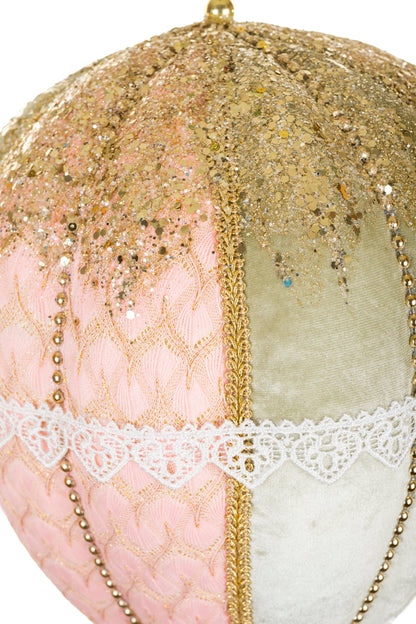 NEW-Hanging Pastel Pink Victorian Hot Air Balloon