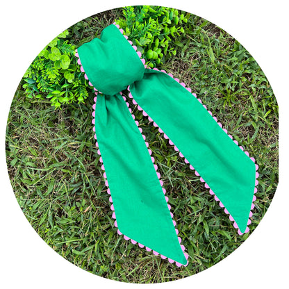 Custom Linen Sashes with Trim 
