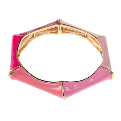 Enamel Hexagonal Stretch Bangle Bracelet