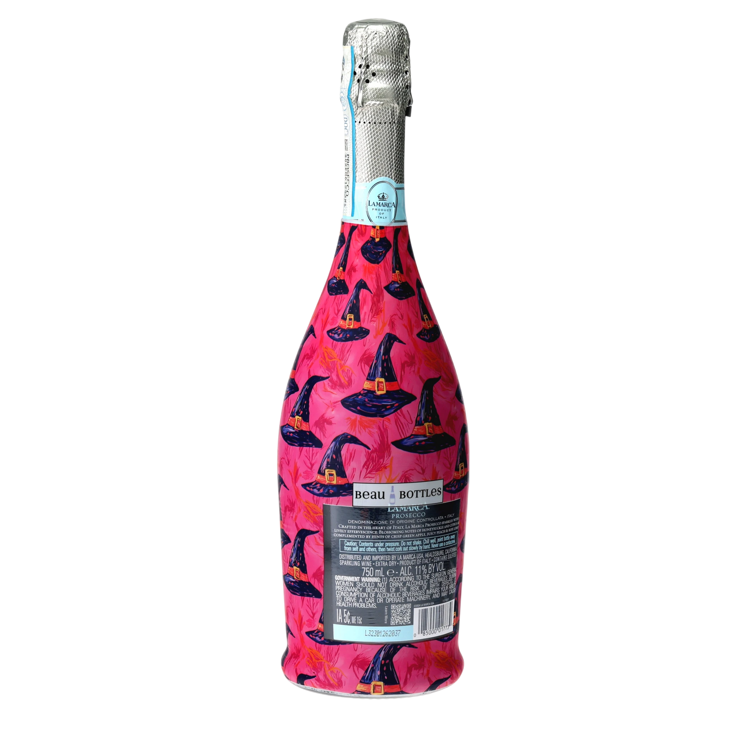 Preppy Halloween Witch Hats Prosecco Bottle Wrap