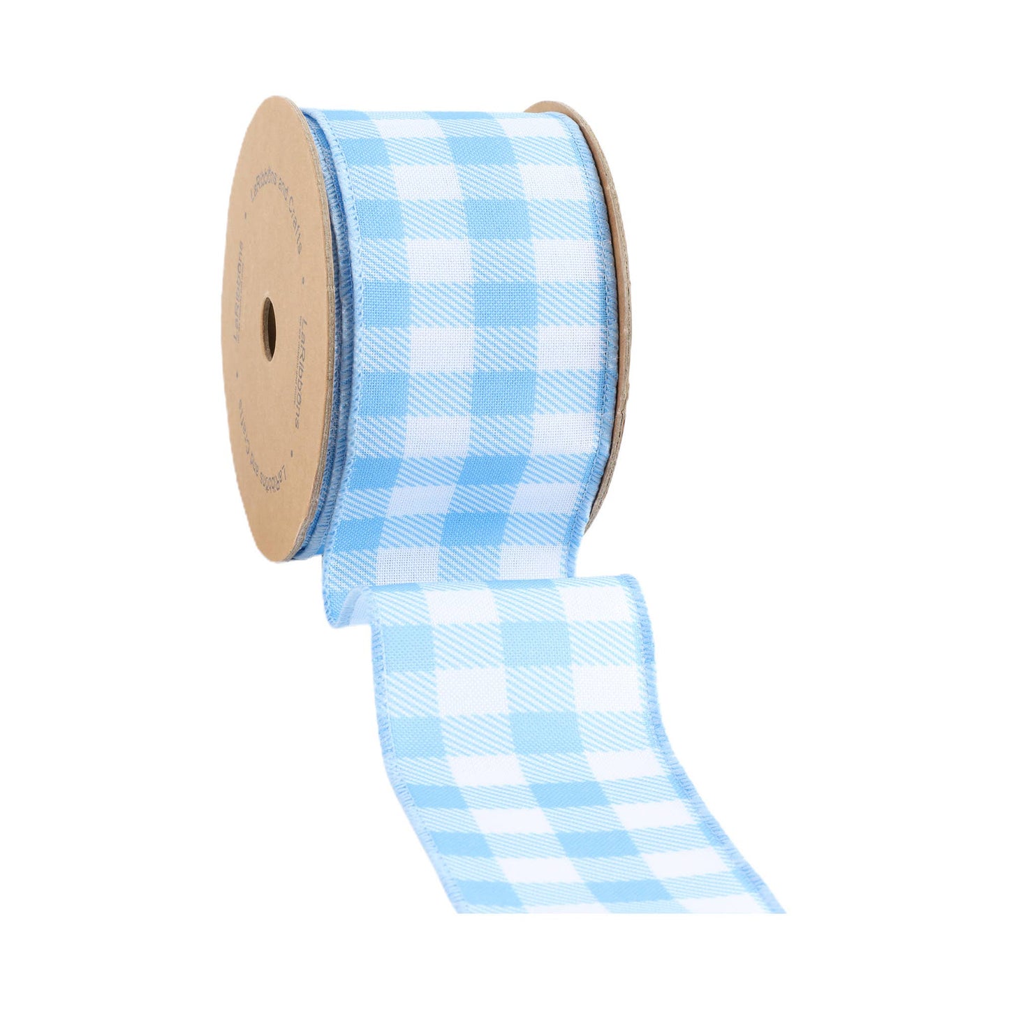2 1/2" Wired Ribbon | White/Spring Gingham | 10 Yard Roll |