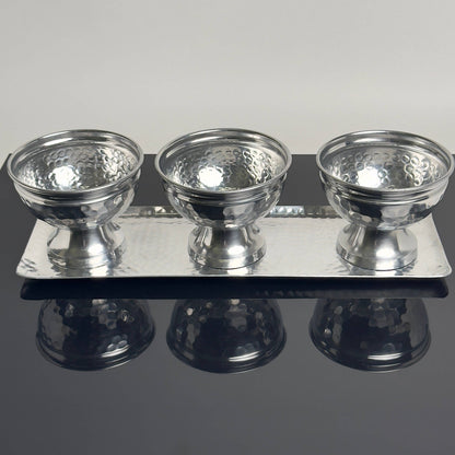 Hammered Tray Set 3 Bowls