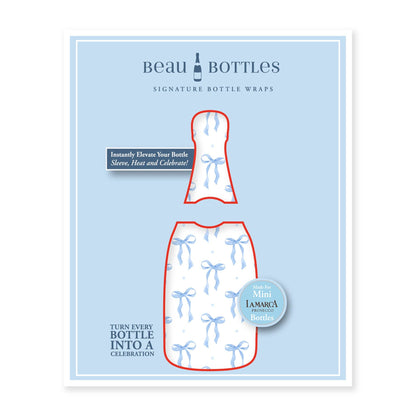 Beau Bottles Blue Bows - MINI Prosecco Collection - Six Pack