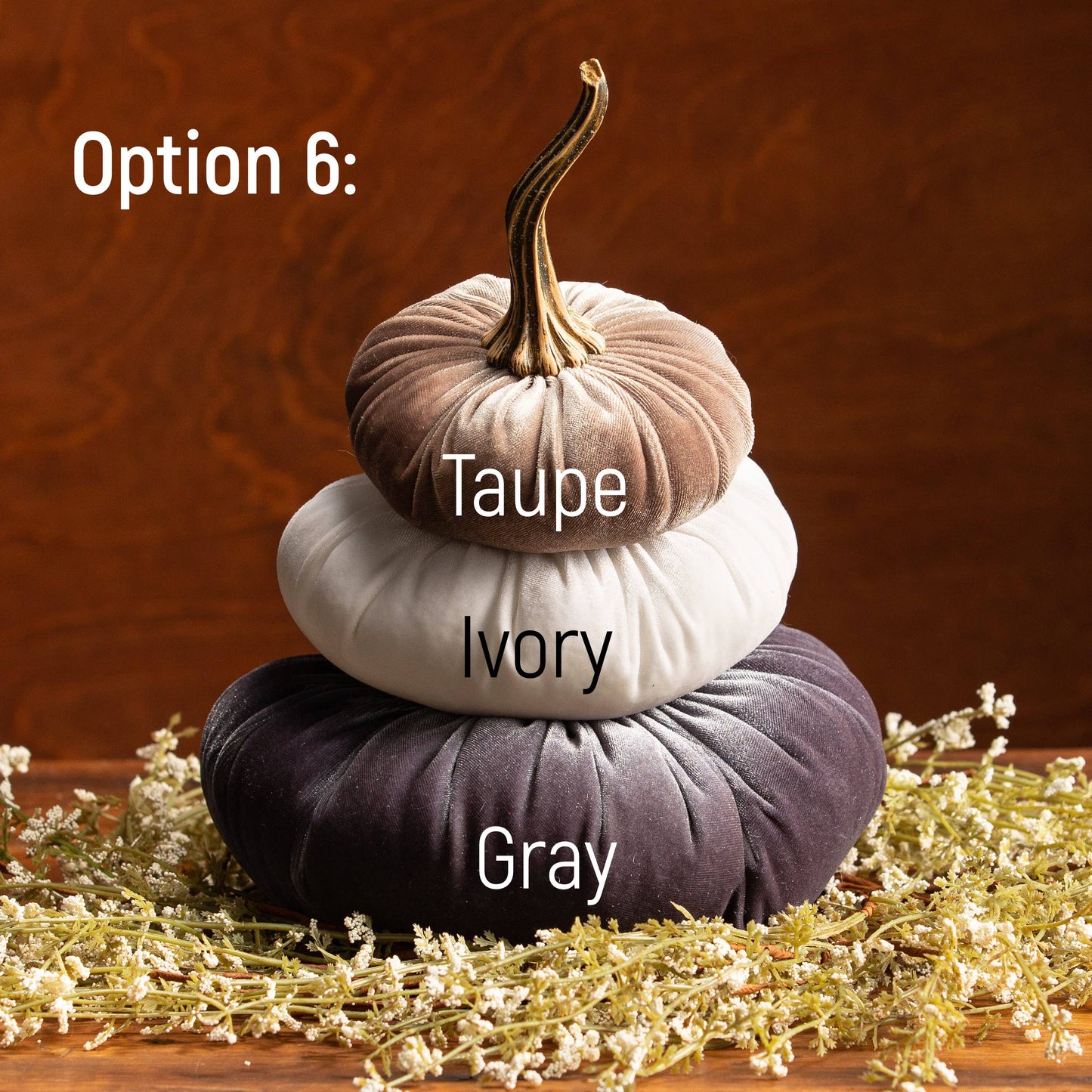 Velvet Pumpkin Stack, Thanksgiving centerpiece