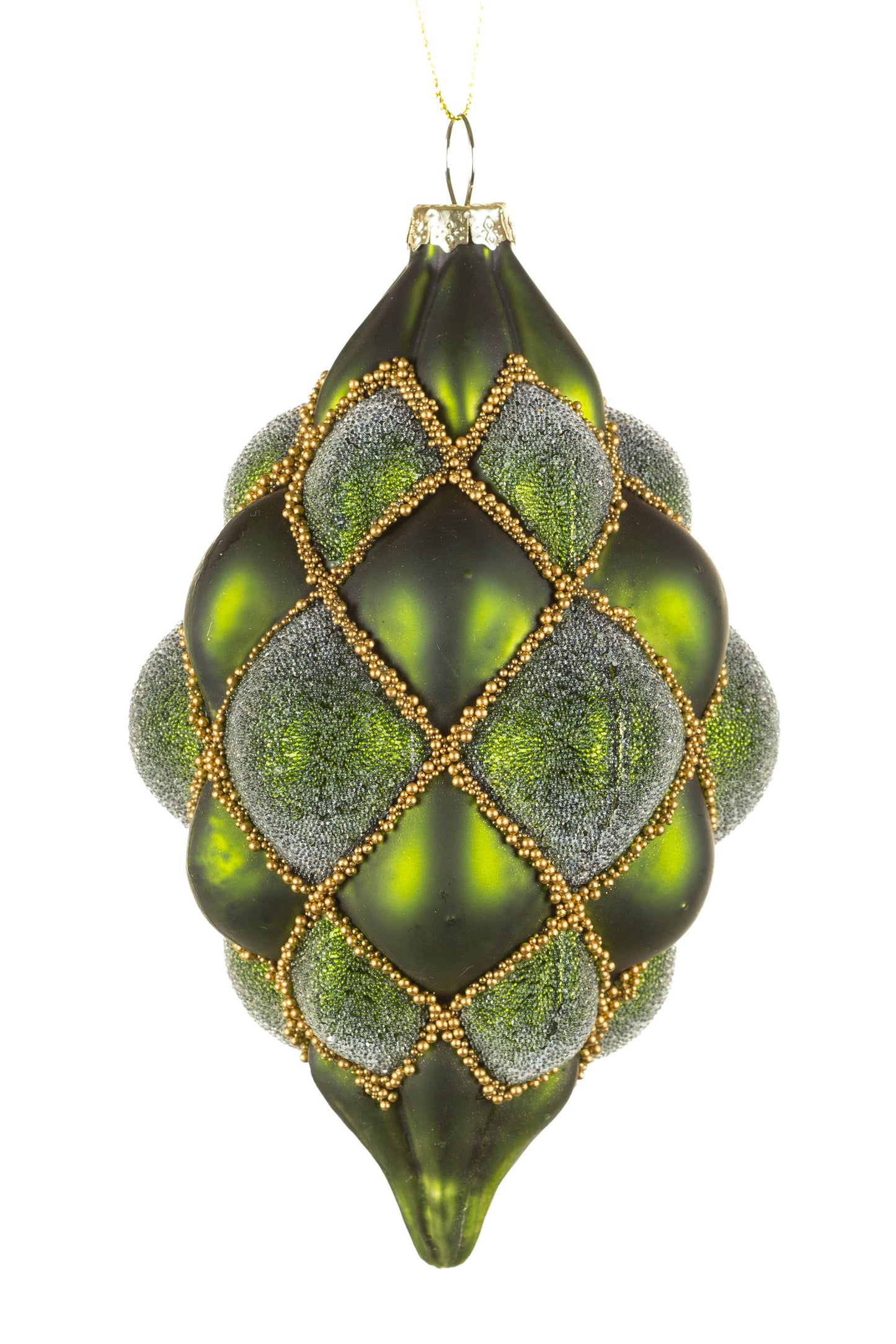 NEW-Hanging Forest Green Ballooning Finial Ornament