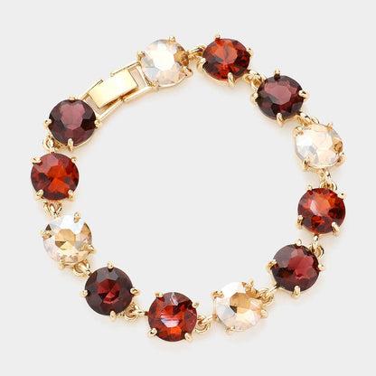 American USA Round Stone Link Evening Bracelet