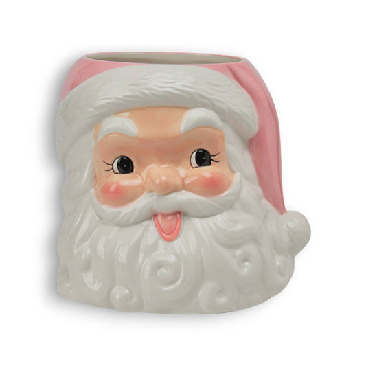 Pink Cheerful Santa Head Pot