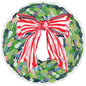 Wreath with Red and White Striped Bow Posh Die-Cut Placemats