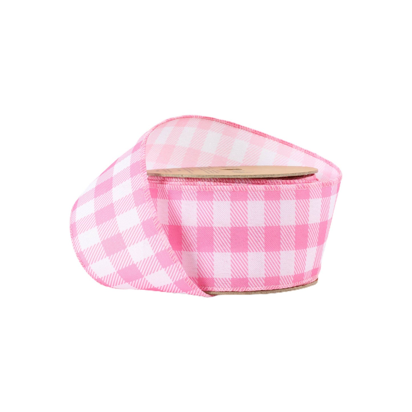 2 1/2" Wired Ribbon | White/Spring Gingham | 10 Yard Roll |