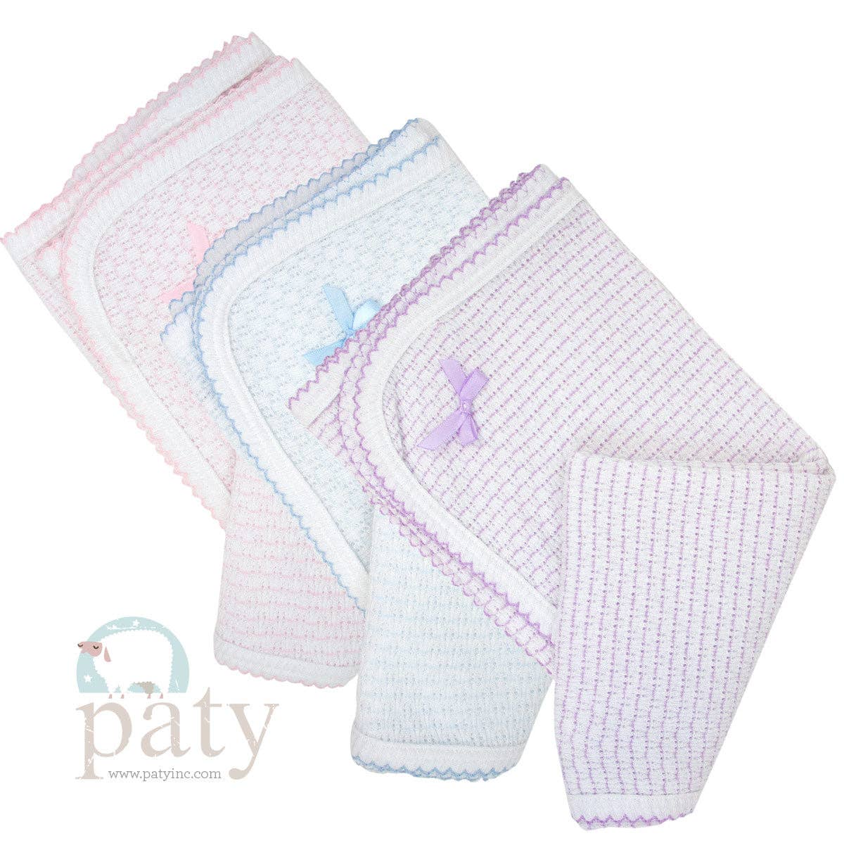 Paty Knit Pinstripe Swaddle Blanket