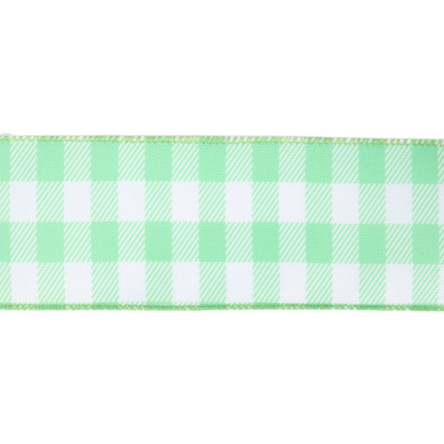 2 1/2" Wired Ribbon | White/Spring Gingham | 10 Yard Roll |