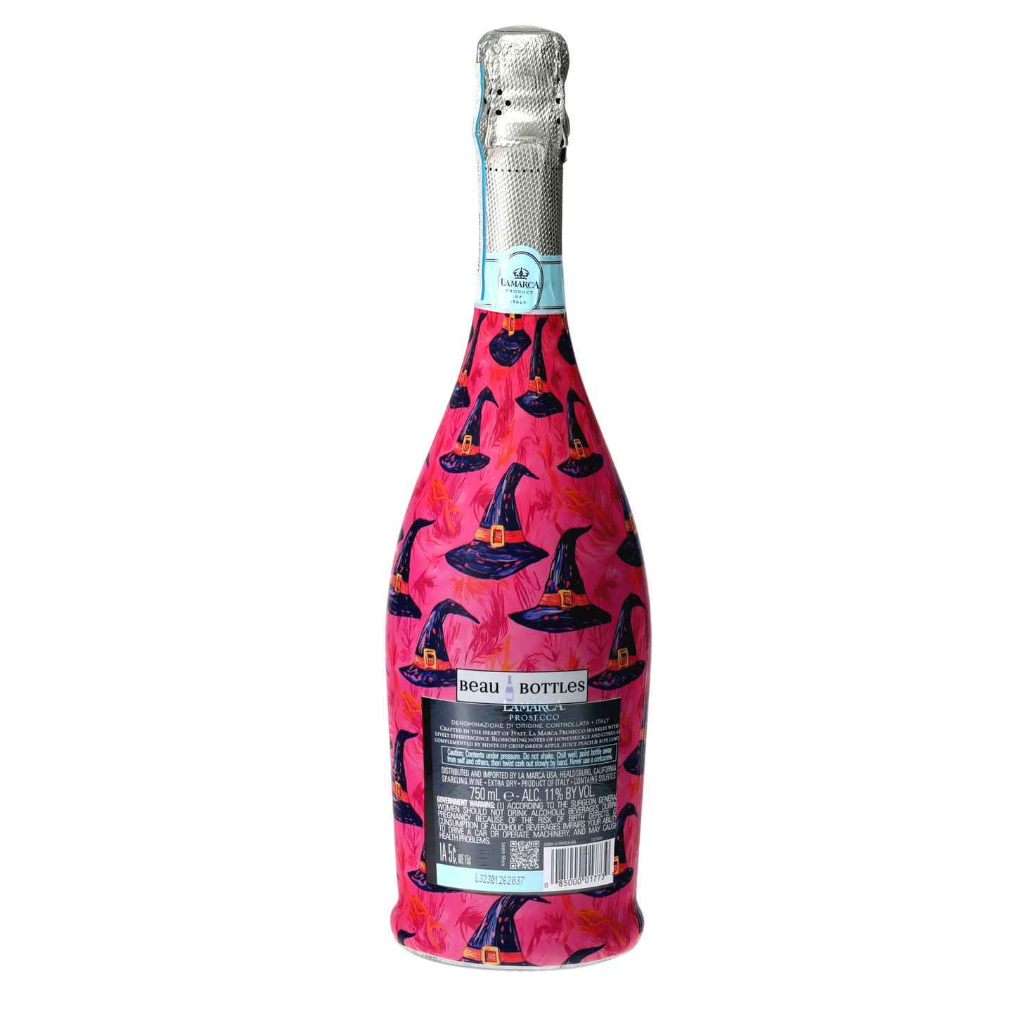 Preppy Halloween Witch Hats Prosecco Bottle Wrap