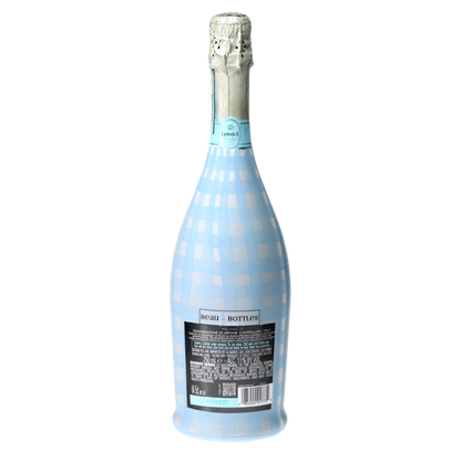 Powder Blue Picnic Gingham Prosecco Bottle Wrap