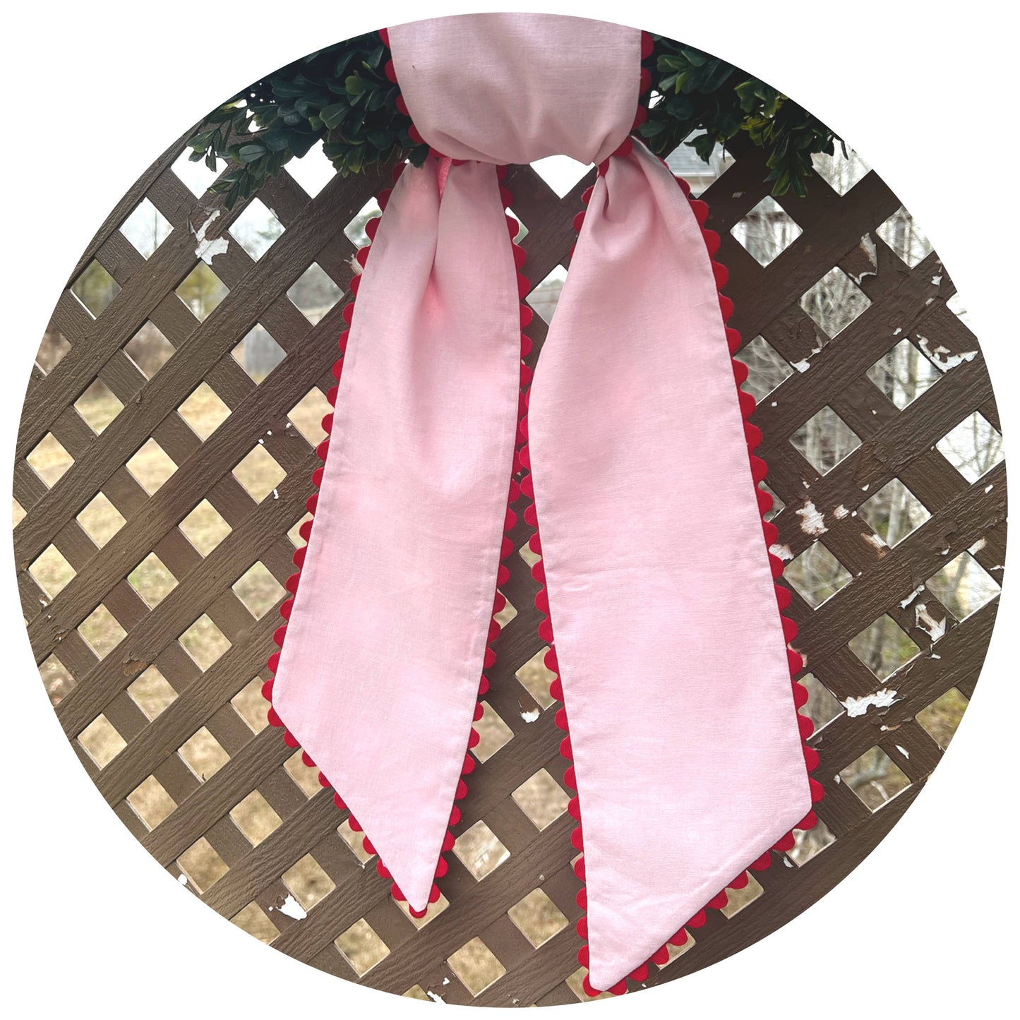 Custom Linen Sashes with Trim 