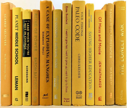 Yellow books by the foot for decor