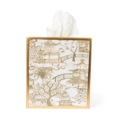 Garden Party Enameled Tissue Box Cover