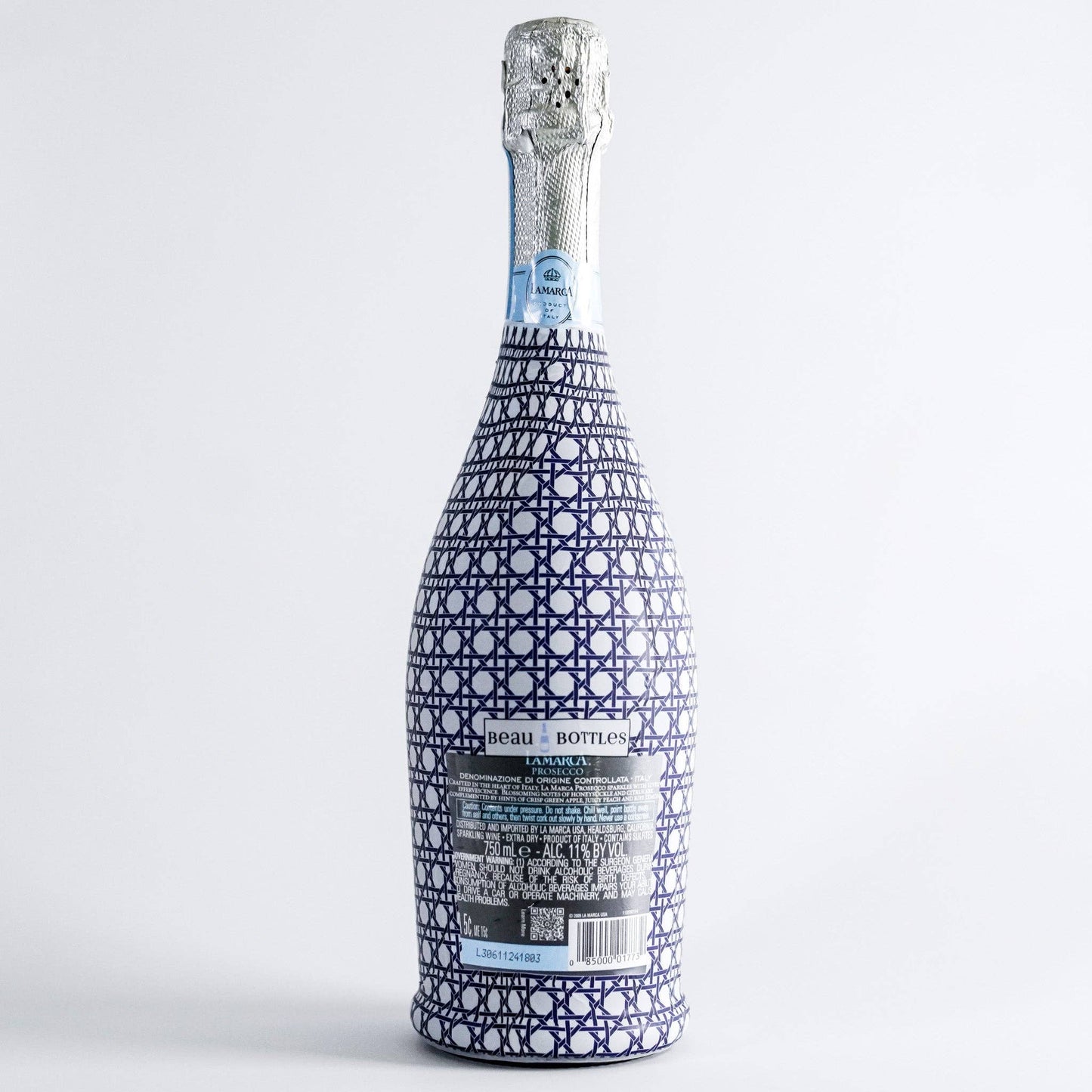 Beau Bottles Navy and White Cane - Prosecco Collection