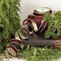 57R1215- Wired Velvet Ribbon-1inx10YD-Burgundy/Gold Wire/Met