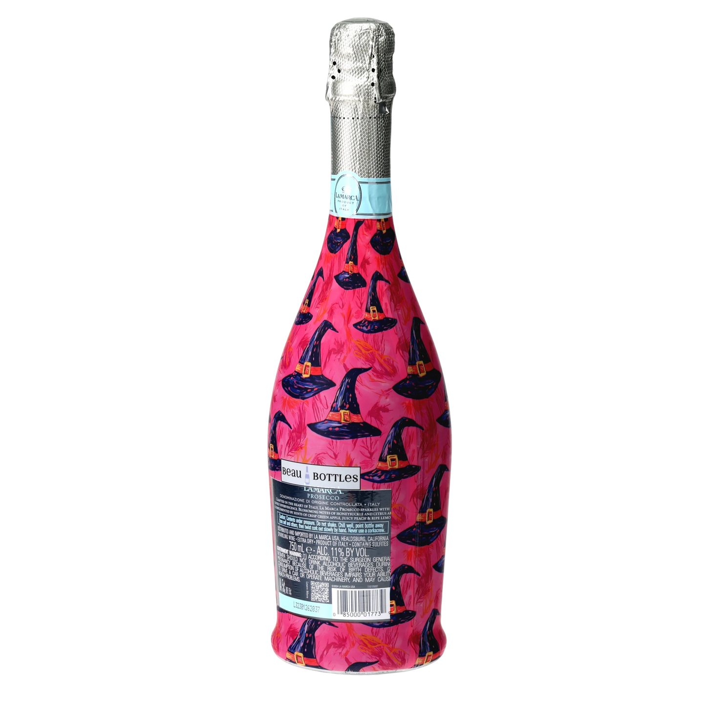 Preppy Halloween Witch Hats Prosecco Bottle Wrap