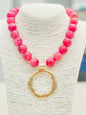 PENDANT - Big Ball Necklace w/Pendant (raspberry)