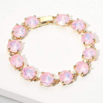 American USA Round Stone Link Evening Bracelet