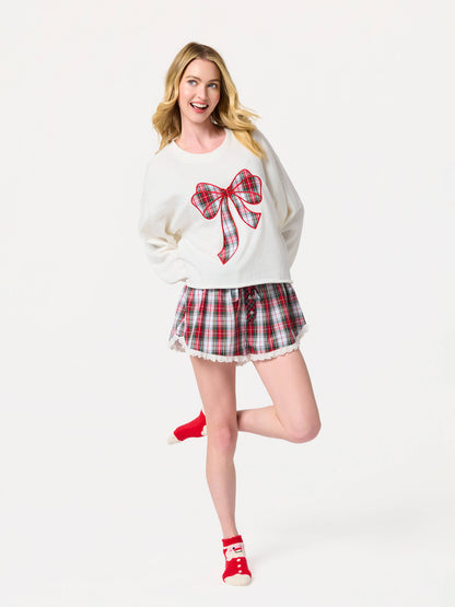 TARTAN BOXER SHORTS, RED