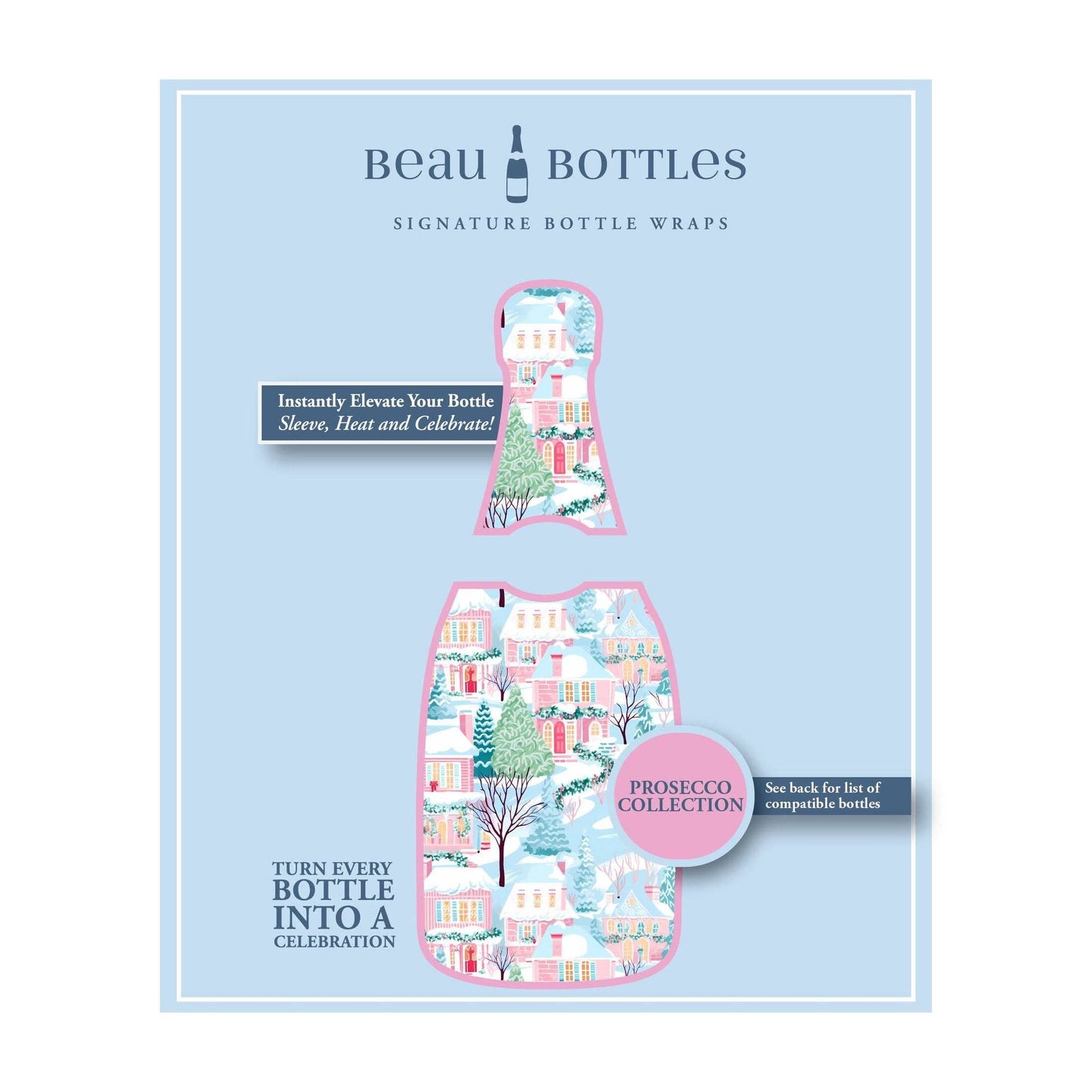Home for the Holidays Prosecco Bottle Wrap