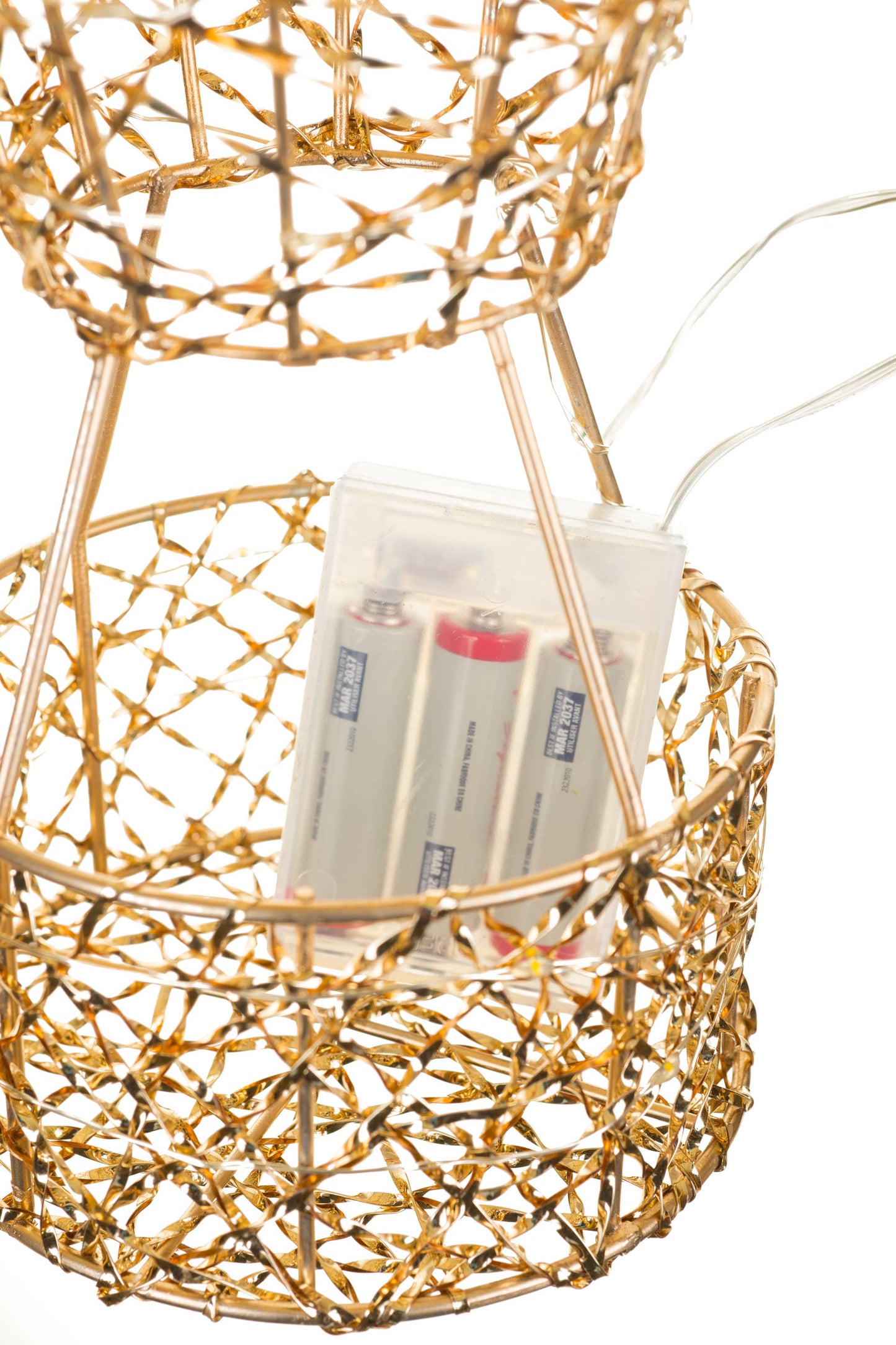 NEW-Hangable Gold Hot Air Balloon LED Decoration