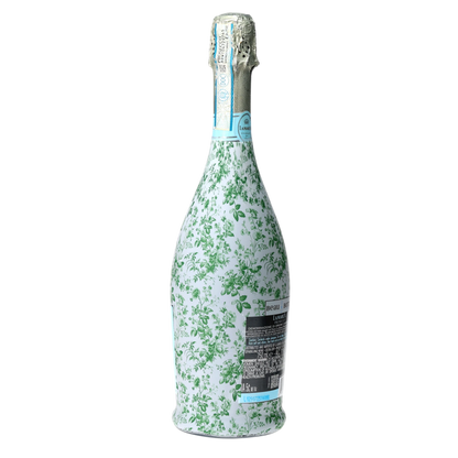Grandmillennial Green Floral Prosecco Bottle Wrap