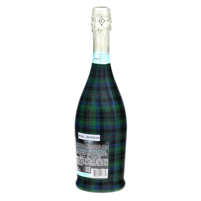 Blue & Green Christmas Tartan Prosecco Bottle Wrap