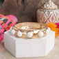 Eternity Statement Bangle Gold Tone Red Blue Brown Green Black Pearl
