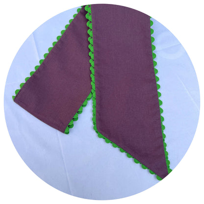 Custom Linen Sashes with Trim 