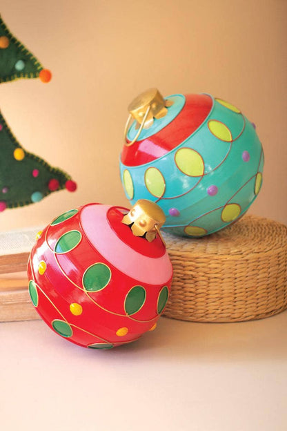 LARGE COLORFUL CHRISTMAS BALL ORNAMENT