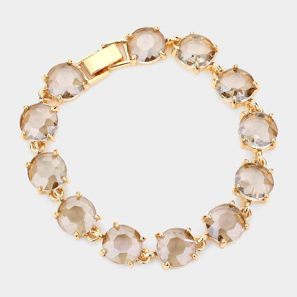 American USA Round Stone Link Evening Bracelet