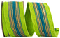 Regal Stripe Turquoise Trimming Dupioni Deluxe Wired Edge