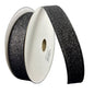 7/8 Inch Black All Flat Glitter Wired Ribbon 76467-05-21