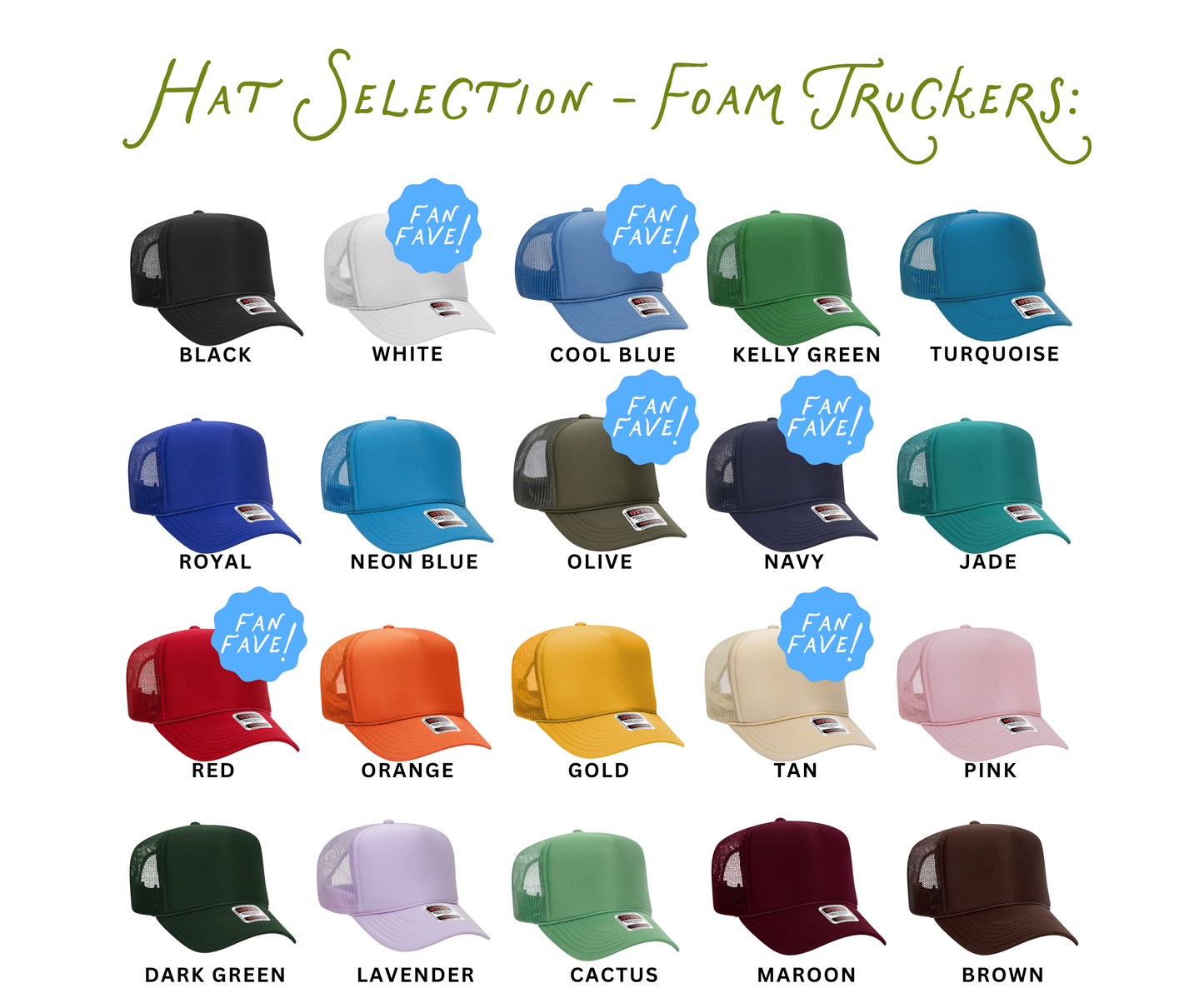 Custom Hats! In Our Most Popular Style!