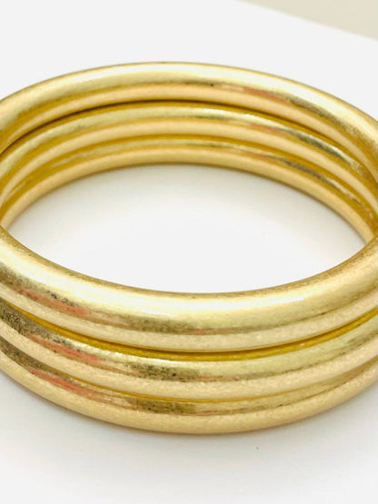 CHIC - Bold Vintage Bangles (set of 3)(matte gold) BR511