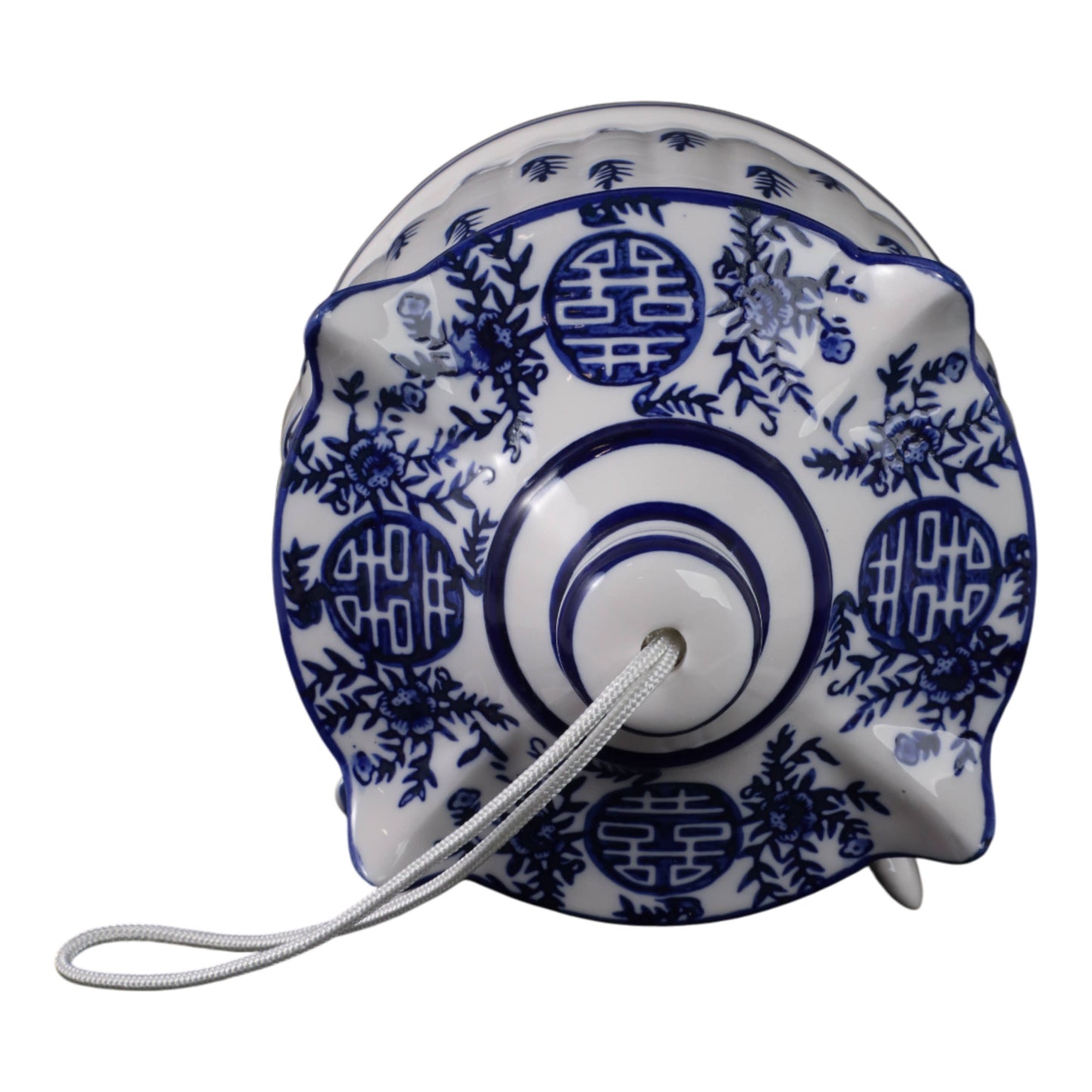 Bird House - White/Blue Chinoiserie Large Pagoda, 8 in.
