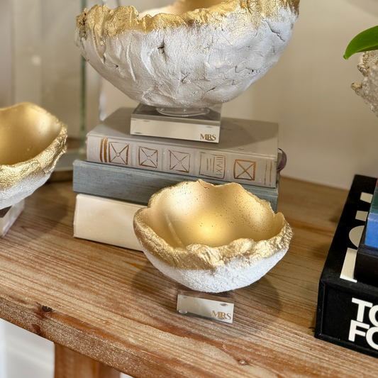 X-Small Bowl Gold/White
