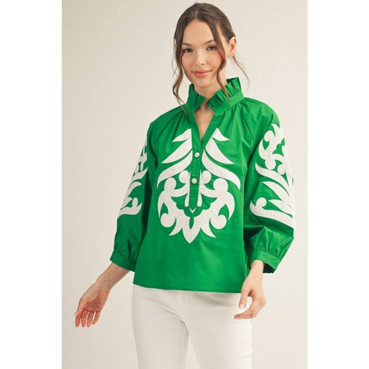 NEW Baroque applique detail top