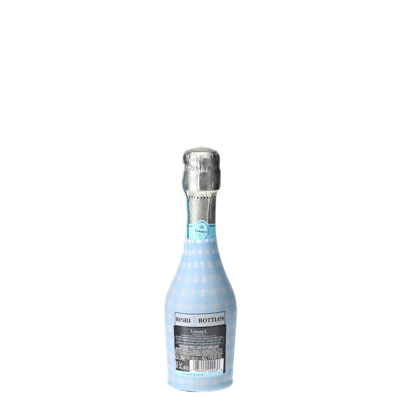 Powder Blue Picnic Gingham Mini Prosecco Wraps (3-Pack)