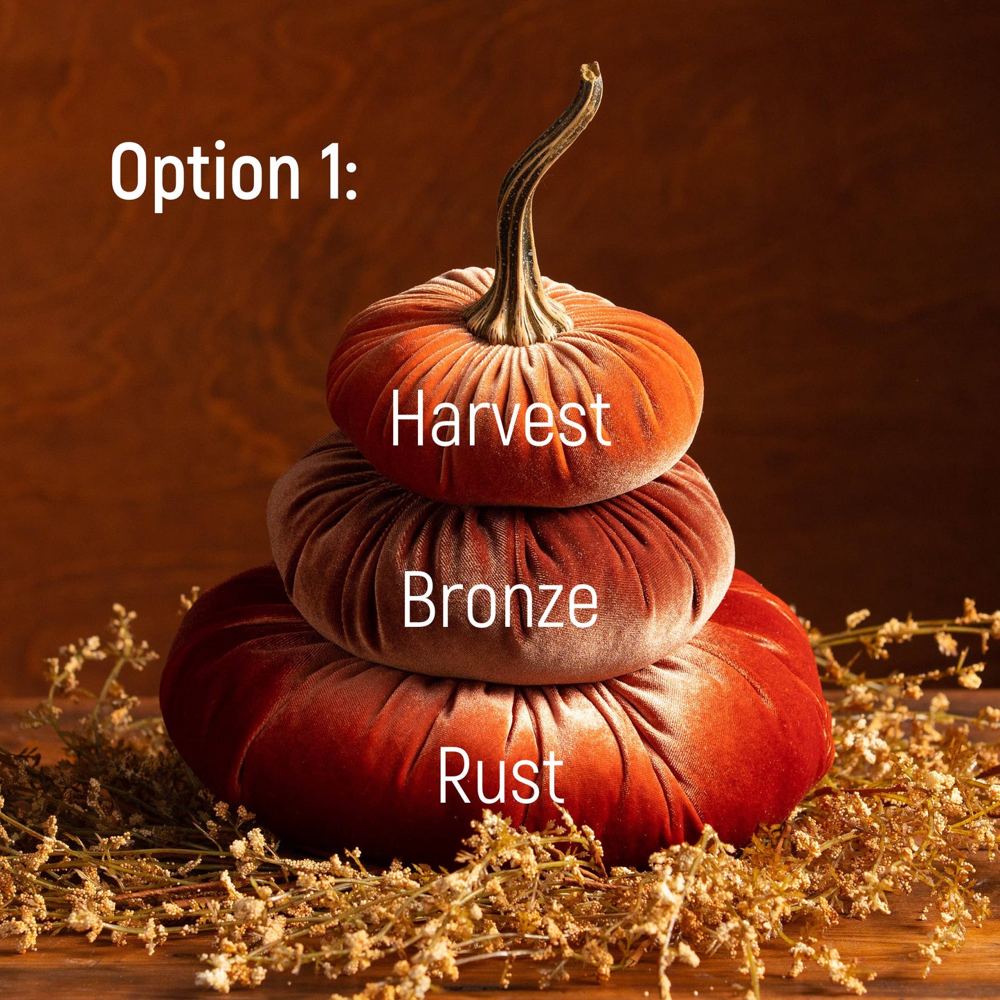 Velvet Pumpkin Stack, Thanksgiving centerpiece