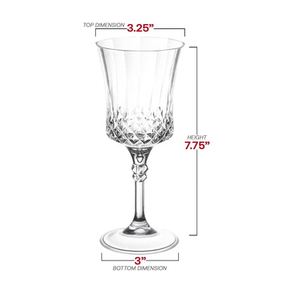 11 oz. Crystal Cut Plastic Wine Goblets - 4 Goblets