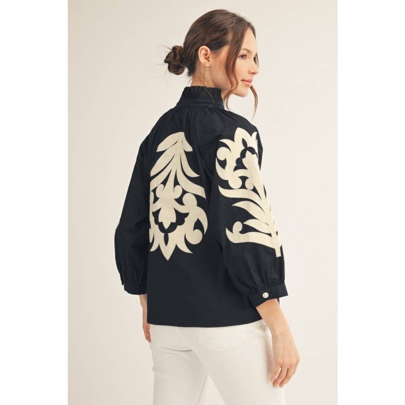 Baroque applique detail top
